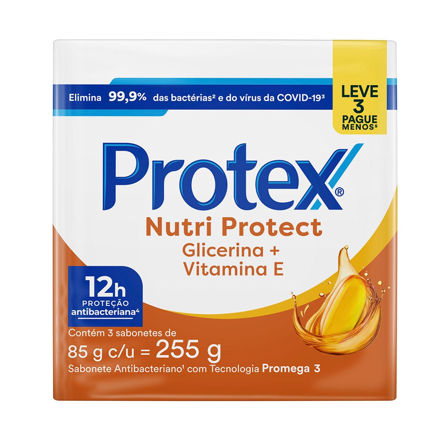 Sabonete Em Barra Protex Nutri Protect Vitamina E + Glicerina 3x85g